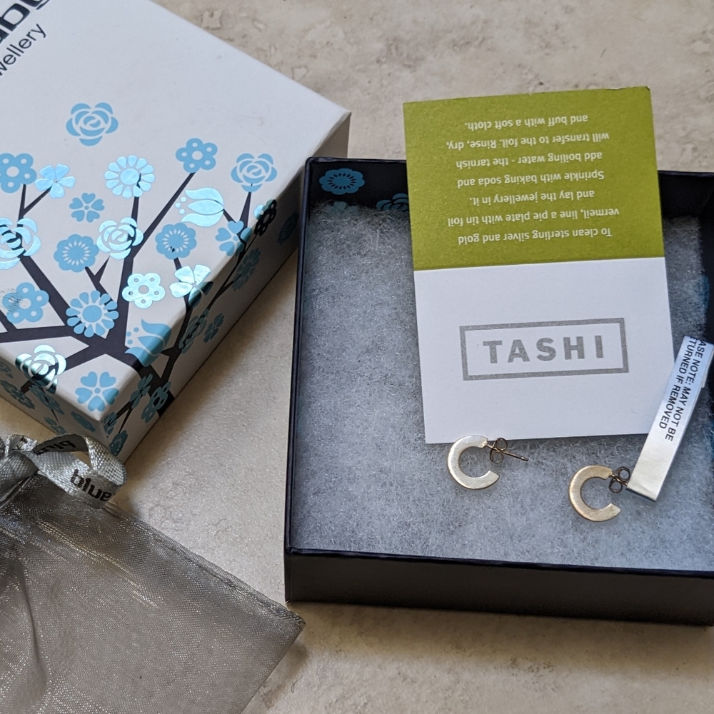 Tashi Blue Ruby Earrings Never Worn!